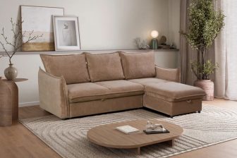 Modny narożnik z funkcją spania do przytulnego salonu w bloku