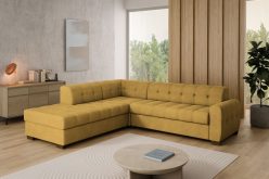 Miodowy narożnik ze stałym oparciem rozkładany na wózku