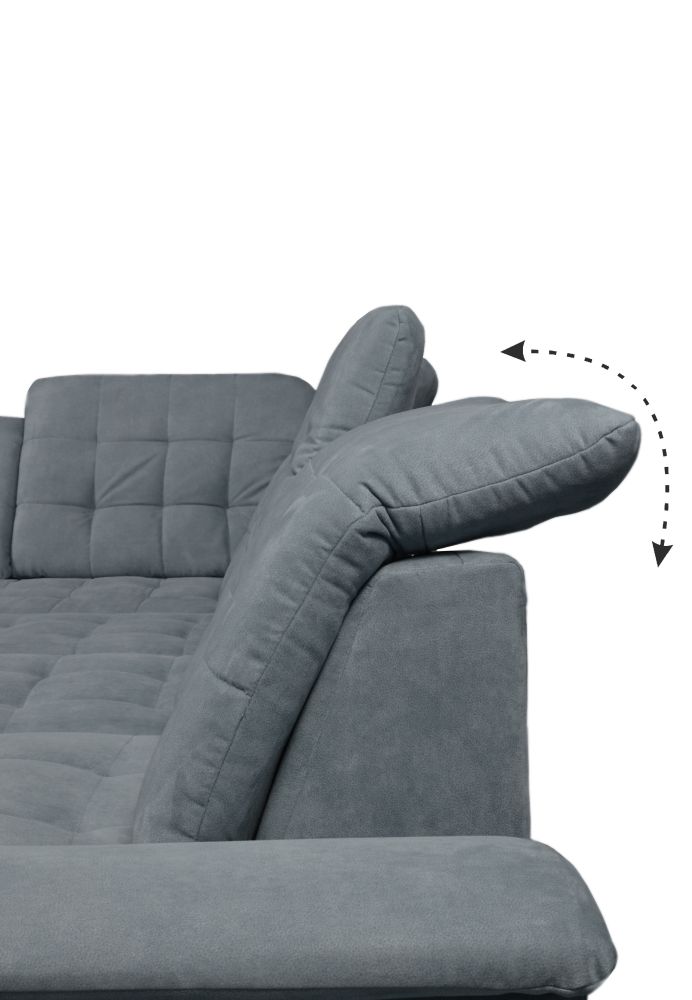 Narożnik z regulacją głębokości oparć i zagłówków