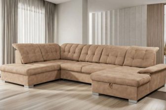 Okazały narożnik U klasy premium z funkcją spania