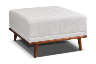 Pufa na drewnianych nogach w stylu vintage