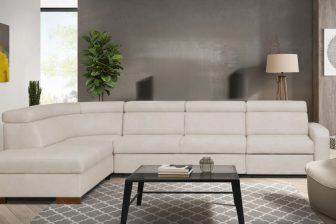 Narożnik z zaokrąglonym rogiem z funkcją spania