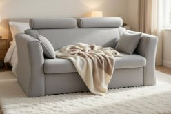 Sofa dwuosobowa z zagłówkami wysuwana do przodu