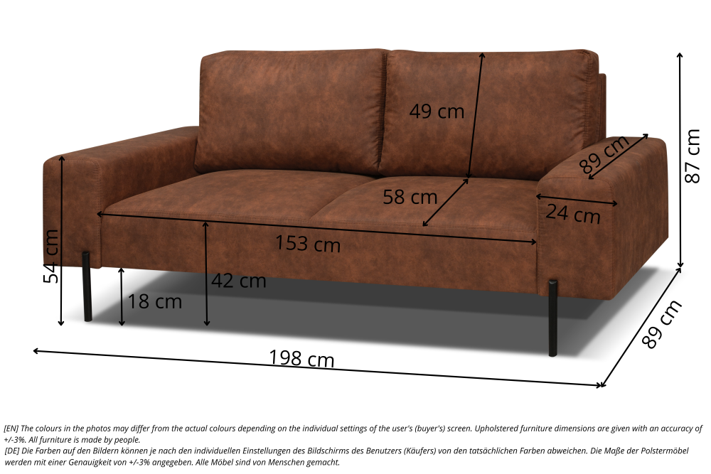 Sofa loftowa dwuosobowa z dużym siedziskiem ALEXANDER 5