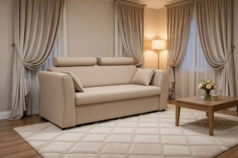 Stylowa sofa trójka rozkładana do przodu z materacem