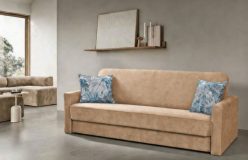 Brązowa wersalka rozkładana do pokoju