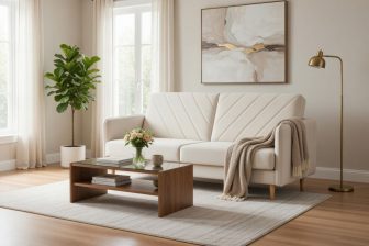 Modna wersalka z wąskimi bokami