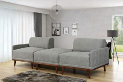 Wypoczynek 3 osobowy bez oparcia na drewnianych nogach