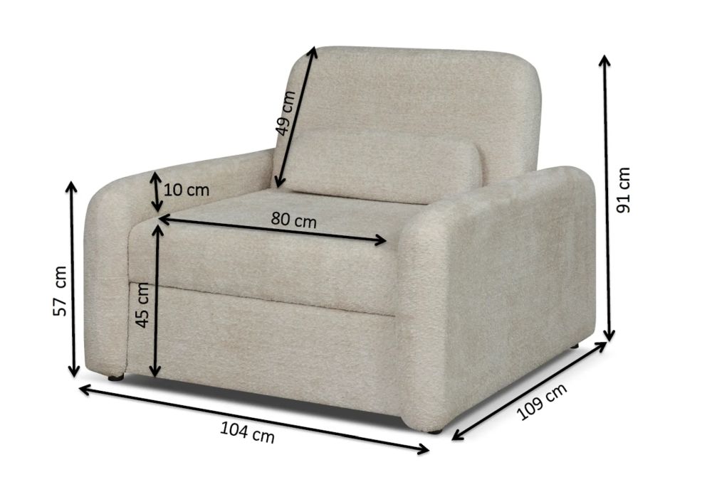 Fotel amerykanka do spania z funkcją szezlonga DIONIZOS 1 6