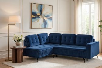 Narożnik z marszczeniem z funkcją spania do salonu glamour