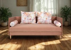 Modny tapczan z trzema bokami ze schowkiem